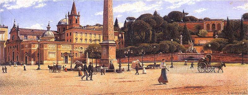 ポポロ広場 1901 アレクサンダー・ギエリムスキー 写実主義 印象派油絵